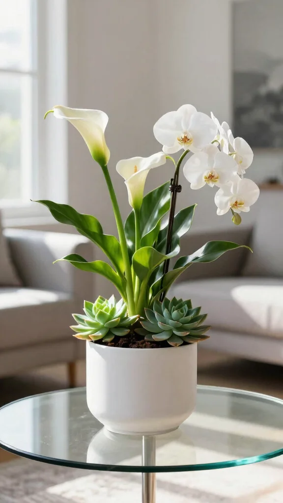 12 Mixed Flower Pots Ideas: Colorful Mix - 10. Modern Minimalist 1