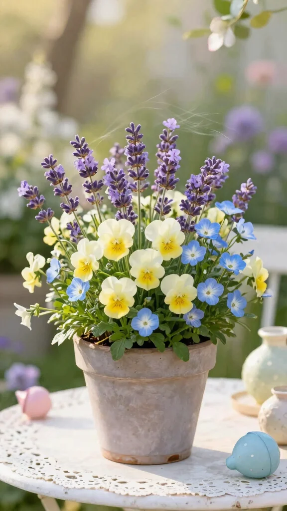 12 Mixed Flower Pots Ideas: Colorful Mix - 4. Pastel Perfection 1