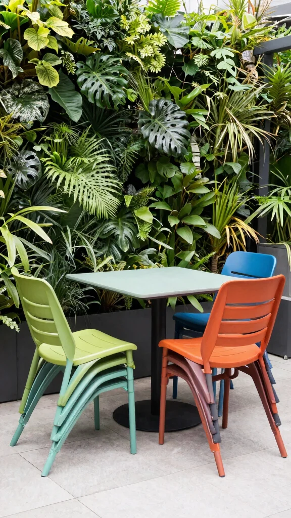 12 Outdoor Patio Furniture Ideas for Small Spaces - 4. Stackable Chairs 1