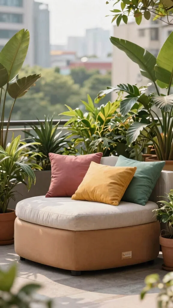 12 Outdoor Patio Furniture Ideas for Small Spaces - 6. Outdoor Storage Ottoman 1