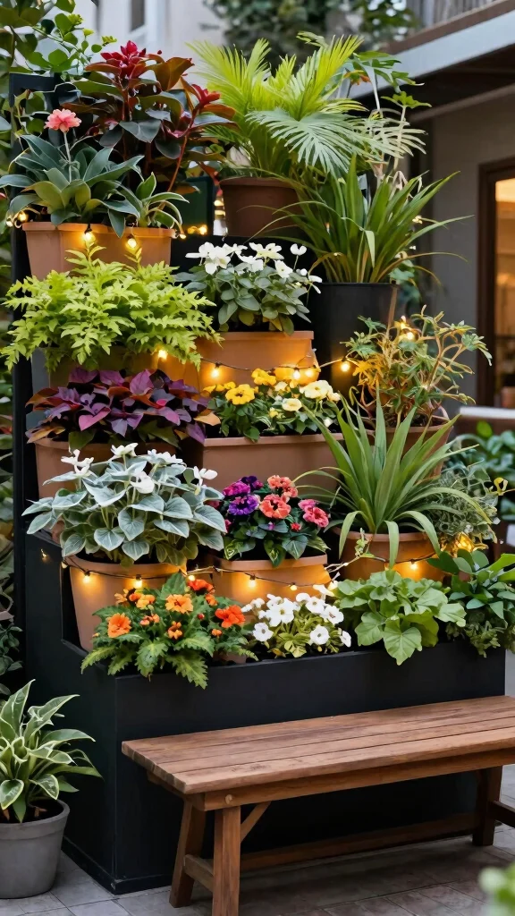 12 Outdoor Patio Furniture Ideas for Small Spaces - 7. Vertical Garden Planters 1