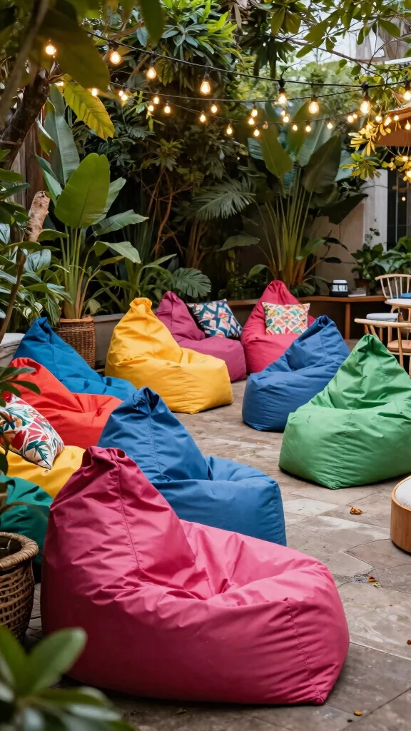 12 Outdoor Patio Furniture Ideas for Small Spaces - 9. Outdoor Bean Bags 1