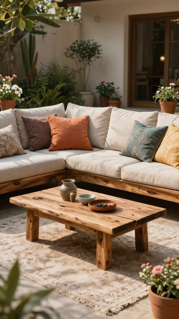 12 Outside Patio Furniture Ideas Weatherproof - 3. Reclaimed Wood Sofa Set 1