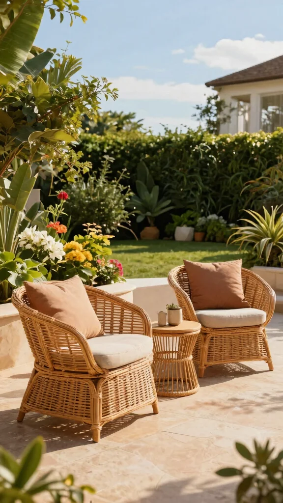 12 Outside Patio Furniture Ideas Weatherproof - 4. Eco-Friendly Rattan Lounge Chairs 1