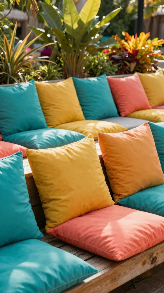 12 Patio Furniture Cushions Ideas Comfortable - 3. Bold Color Choices 1
