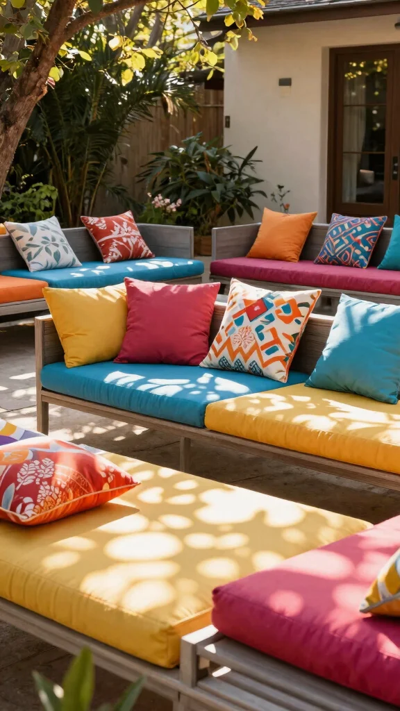 12 Patio Furniture Ideas for Stylish Outdoor Living - 10. Water-Resistant Outdoor Cushions 1