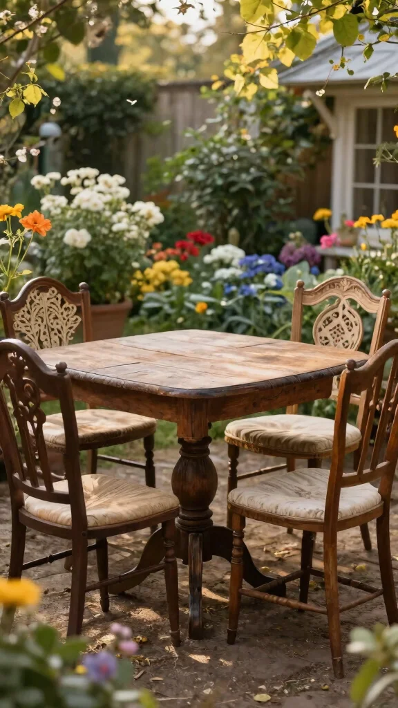 12 Patio Furniture Ideas for Stylish Outdoor Living - 12. Vintage and Antique Finds 1