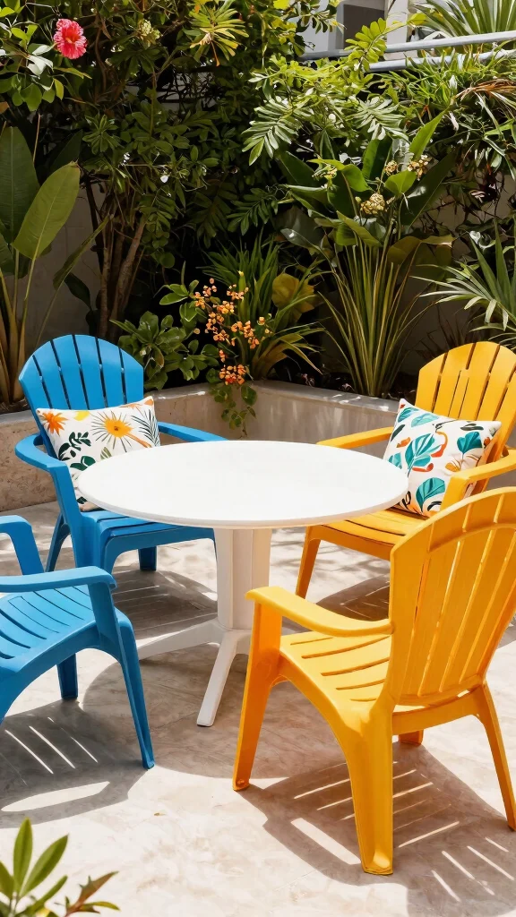12 Patio Furniture Ideas for Stylish Outdoor Living - 2. Upcycled Plastic Furniture 1