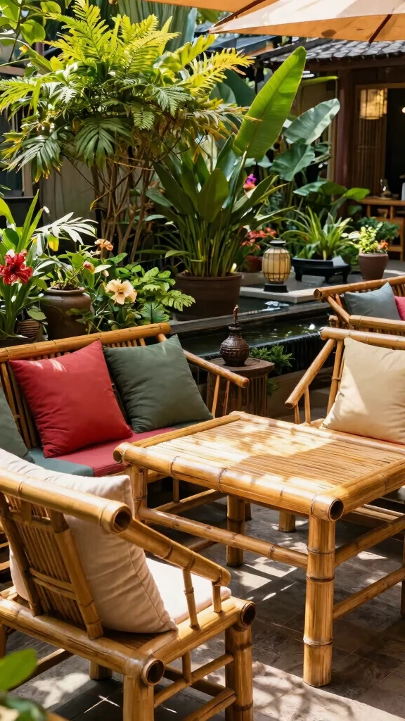 12 Patio Furniture Ideas for Stylish Outdoor Living - 3. Bamboo Seating Options 1