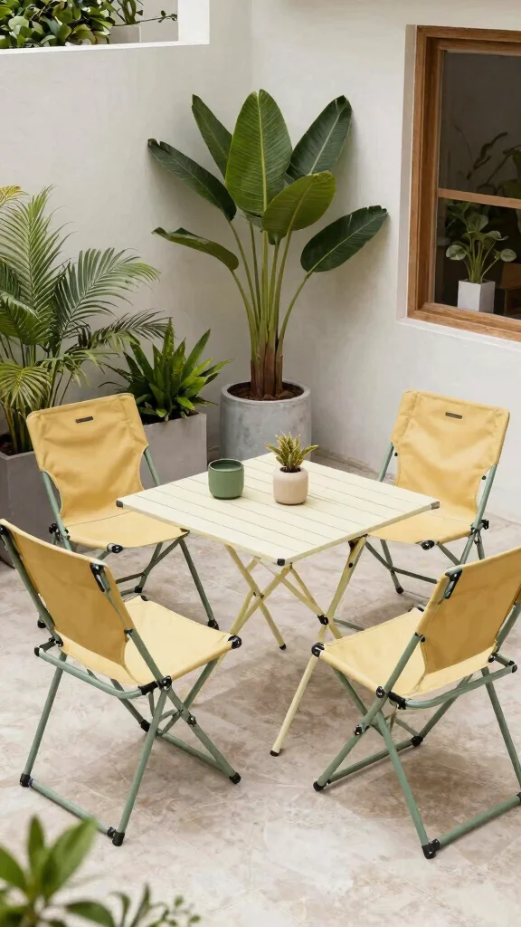 12 Patio Furniture Ideas for Stylish Outdoor Living - 9. Portable Folding Furniture 1