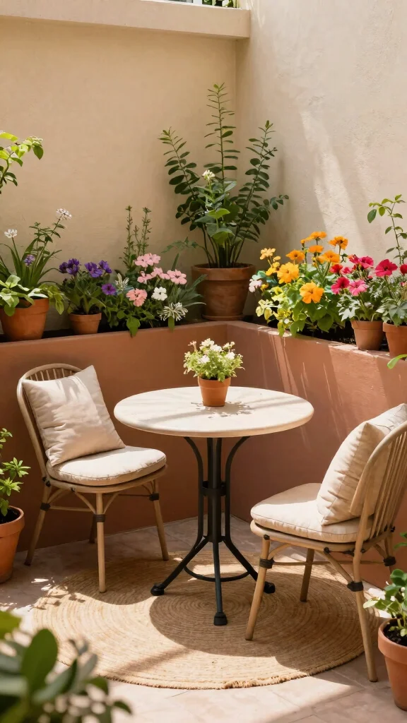 12 Patio Layout Ideas for Urban Gardening - 1. Cozy Nook with Planters 1