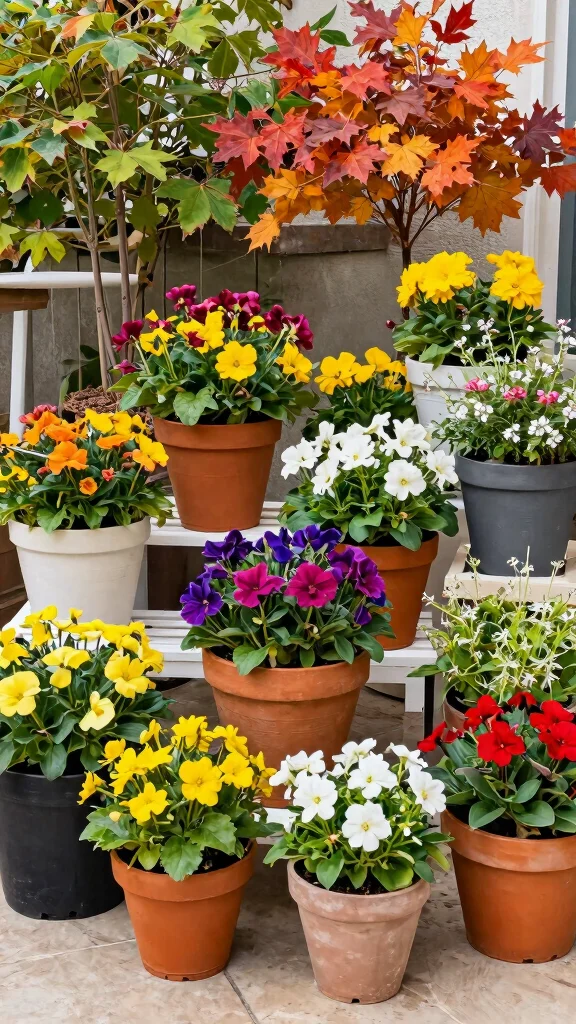 12 Patio Layout Ideas for Urban Gardening - 10. Seasonal Plant Rotation 1