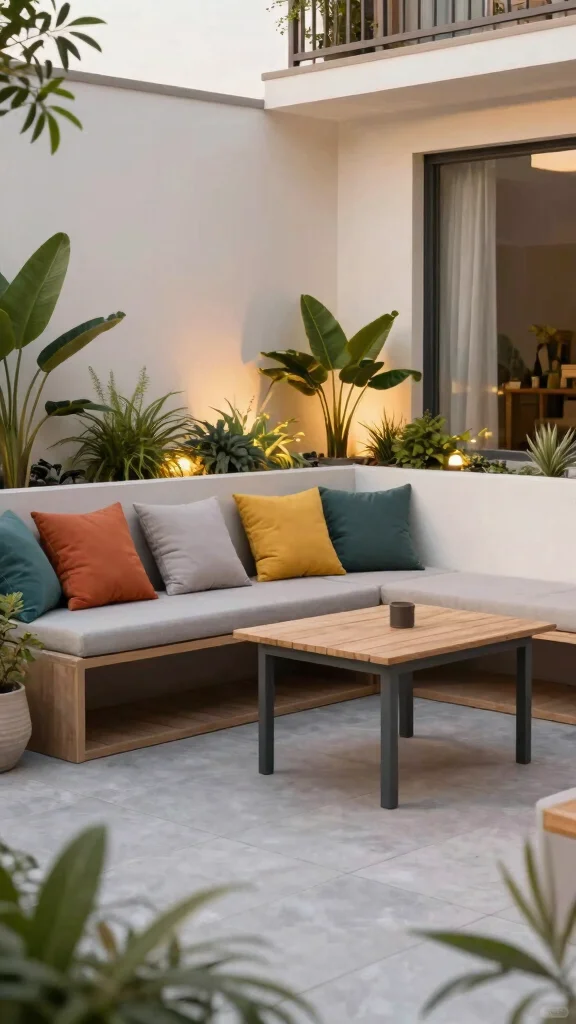 12 Patio Layout Ideas for Urban Gardening - 3. Multi-functional Furniture 1