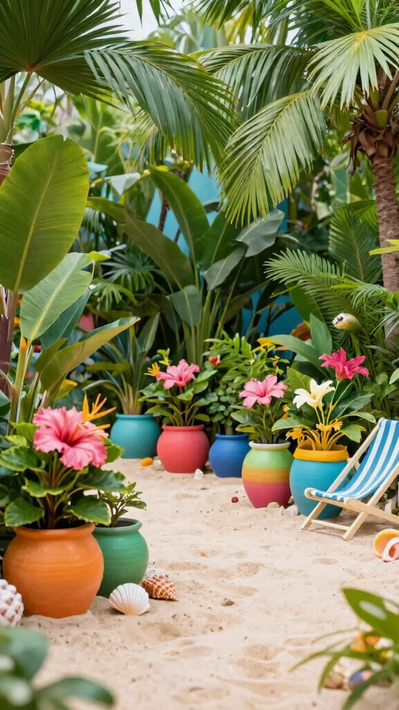 12 Pots in Flower Beds Landscaping Ideas - 11. Themed Pot Gardens 1