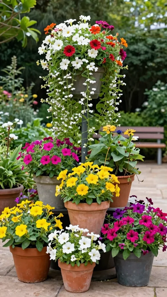12 Pots in Flower Beds Landscaping Ideas - 3. Grouping for Impact 1
