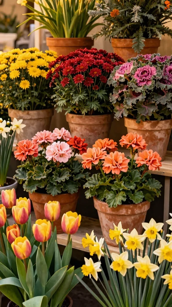 12 Pots in Flower Beds Landscaping Ideas - 4. Seasonal Blooms for Year-Round Color 1