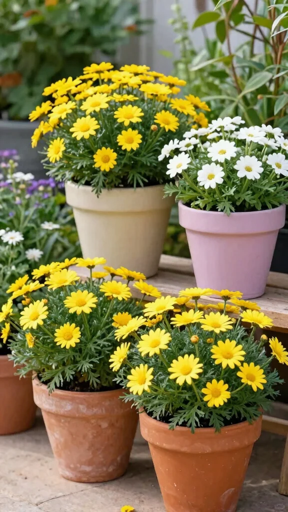 12 Pots in Flower Beds Landscaping Ideas - 6. Color Coordination Magic 1