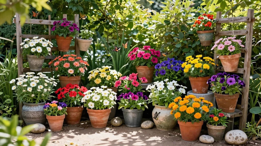 12 Pots in Flower Beds Landscaping Ideas