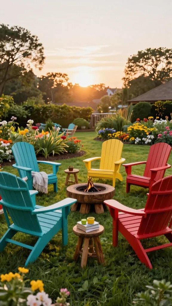 12 Retro Patio Furniture Ideas for Nostalgic Charm - 1. Iconic Adirondack Chairs 1