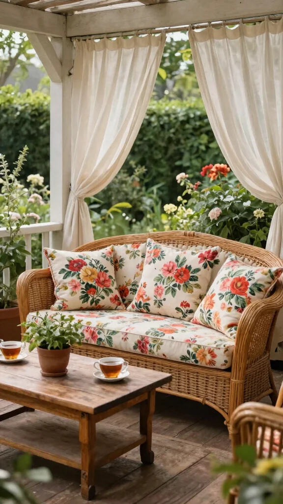 12 Retro Patio Furniture Ideas for Nostalgic Charm - 3. Vintage Wicker Furniture 1