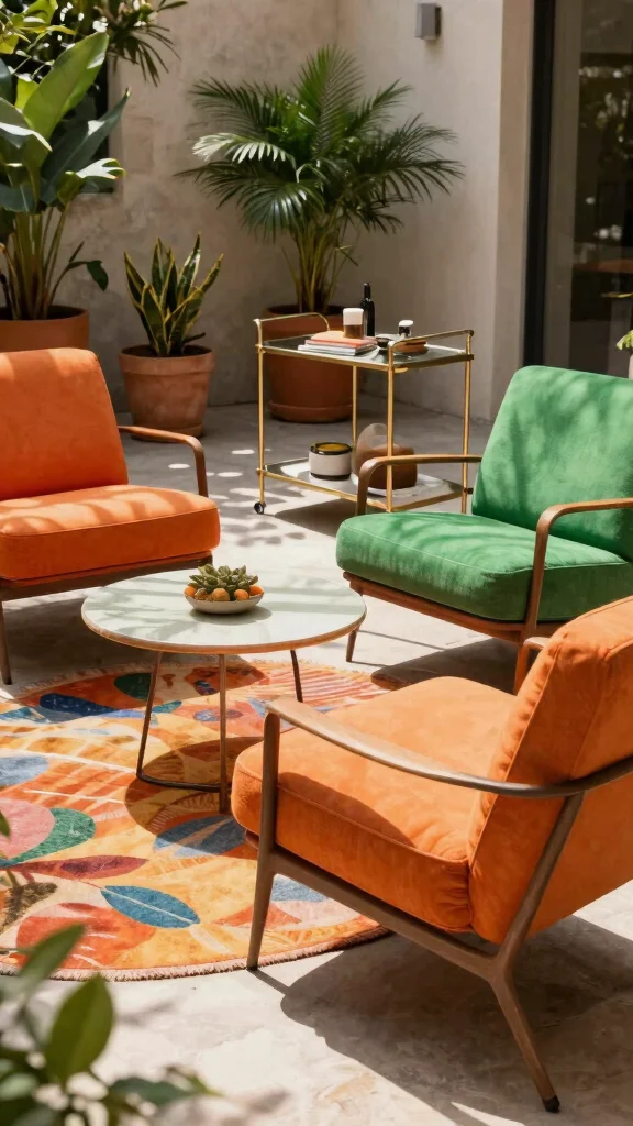 12 Retro Patio Furniture Ideas for Nostalgic Charm - 5. Mid-Century Modern Lounge Chairs 1