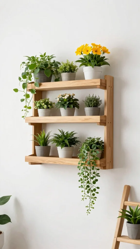 12 Tiered Plant Stand Ideas for Layered Beauty - 5. Stylish Wall-Mounted Alternatives 1