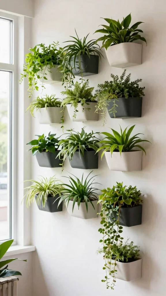 12 Window Plant Stand Ideas for Sunny Spots - 10. Wall-Mounted Planters for Vertical Gardening 1