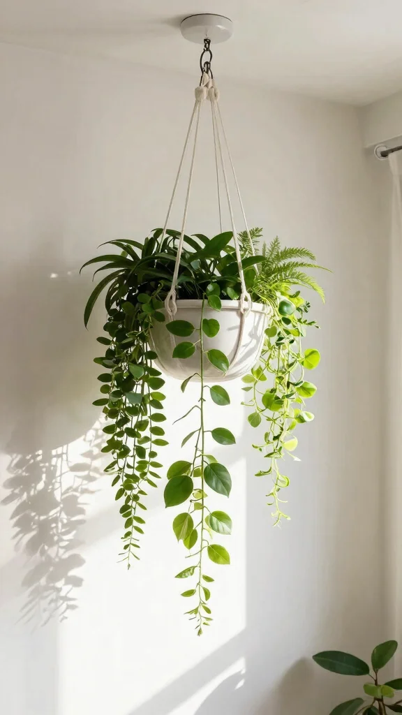 12 Window Plant Stand Ideas for Sunny Spots - 6. Multi-Level Hanging Planters 1