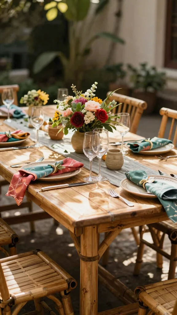 13 Backyard Patio Furniture Ideas for Entertaining - 8. Biodegradable Outdoor Tableware 1