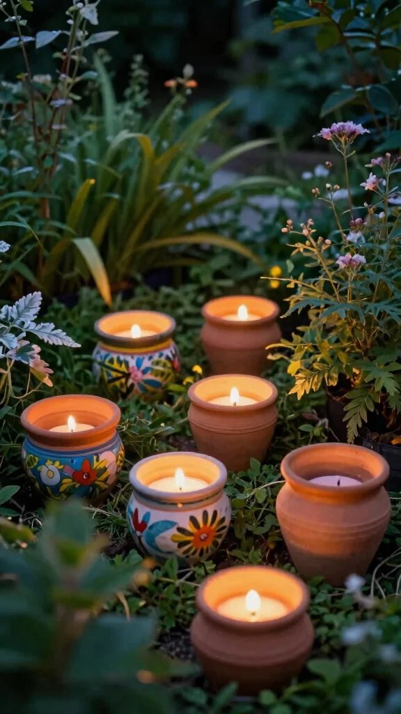 13 Clay Flower Pots Ideas Classic Natural - 12. Clay Pot Candle Holders 1