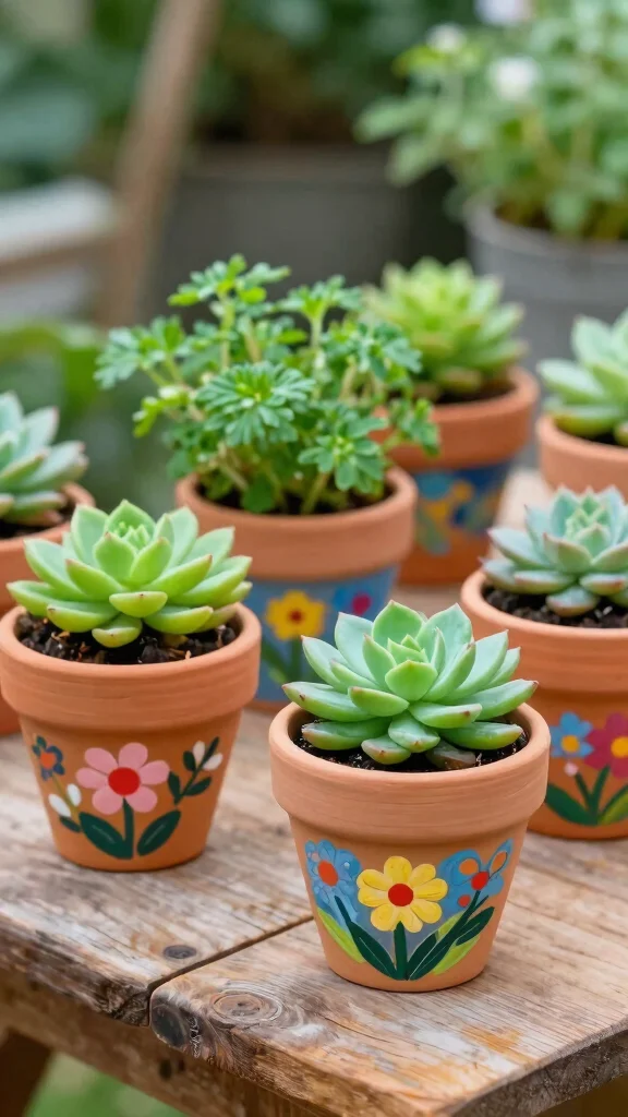 13 Clay Flower Pots Ideas Classic Natural - 2. Hand-Painted Masterpieces 1