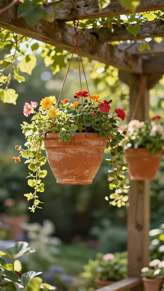 13 Clay Flower Pots Ideas Classic Natural - 5. Hanging Pot Displays 1