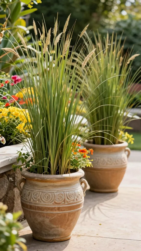 13 Elegant and Durable Ceramic Flower Pot Ideas for Urban Gardening - 9. Elegant Outdoor Ceramic Planters 1