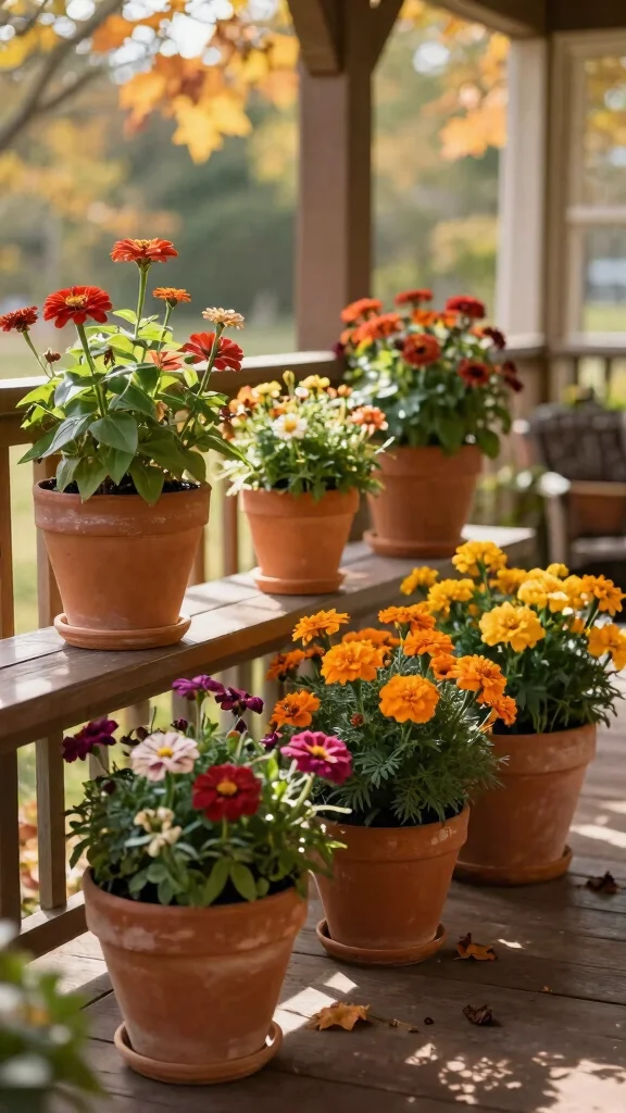 13 Fall Flower Pots Front Porches Ideas - 12. Earthy Terracotta Vibes 1