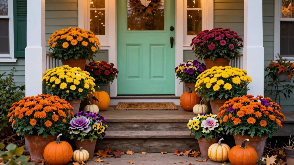 13 Fall Flower Pots Front Porches Ideas