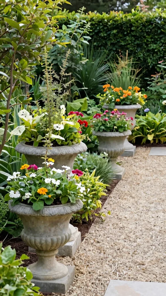 13 Garden Plant Stand Ideas: Outdoor Focal Points for Small Spaces - 13. Elegant Stone Planters 1