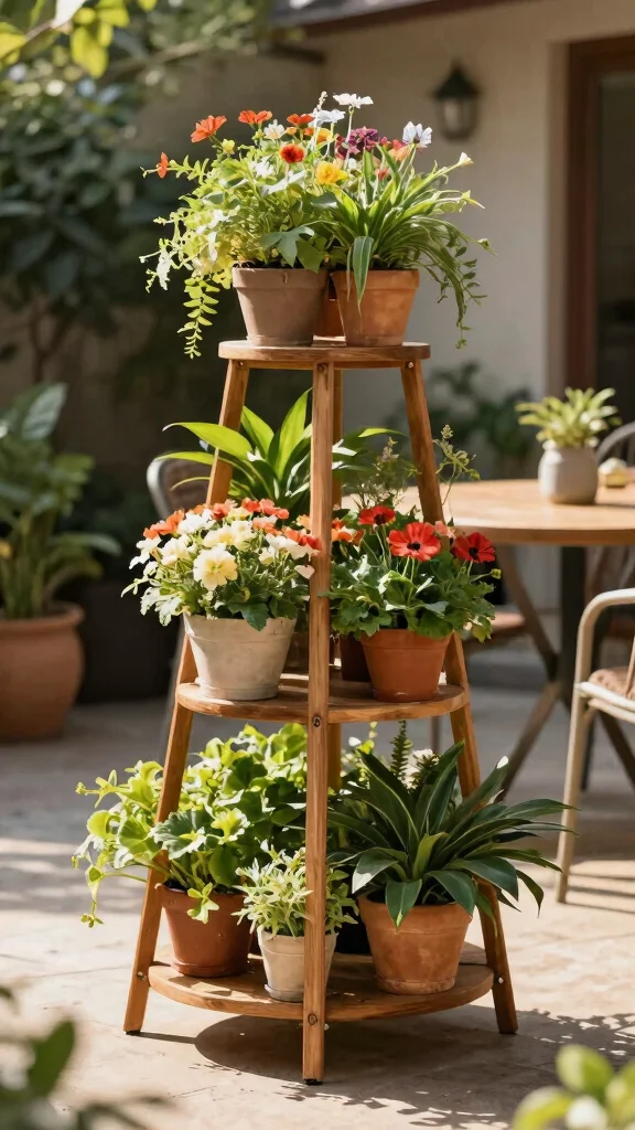 13 Large Plant Stand Ideas: Statement Pieces for Small Spaces - 4. Multi-Tiered Plant Stand 1