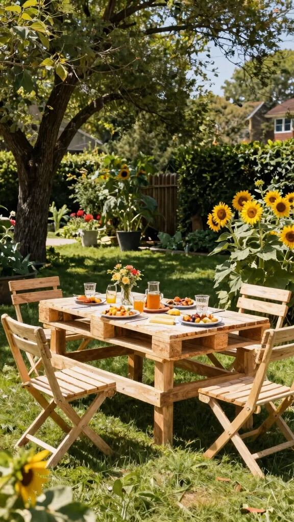 13 Pallet Patio Furniture Ideas on a Budget - 10. Pallet Picnic Table 1