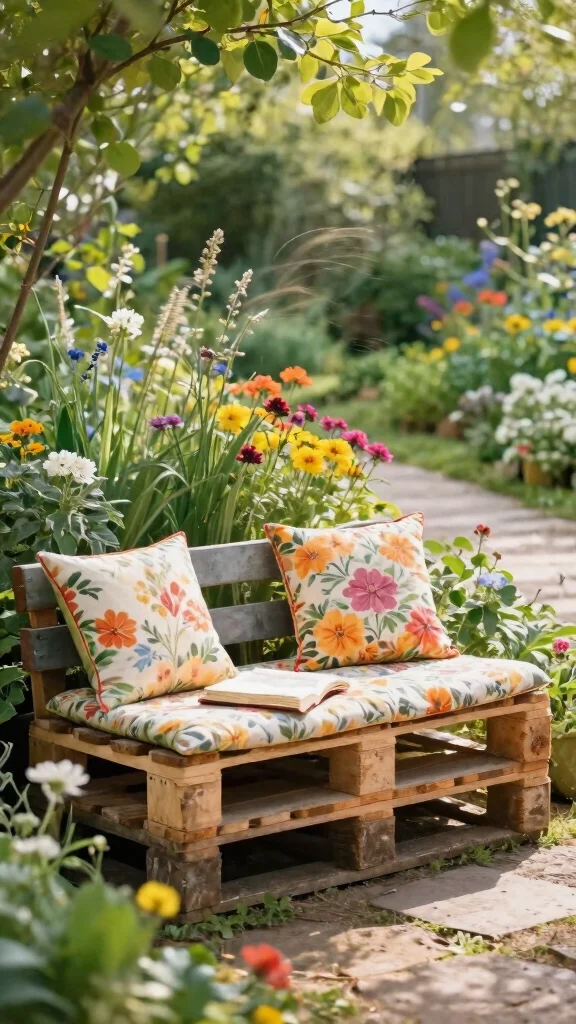 13 Pallet Patio Furniture Ideas on a Budget - 3. Garden Bench 1