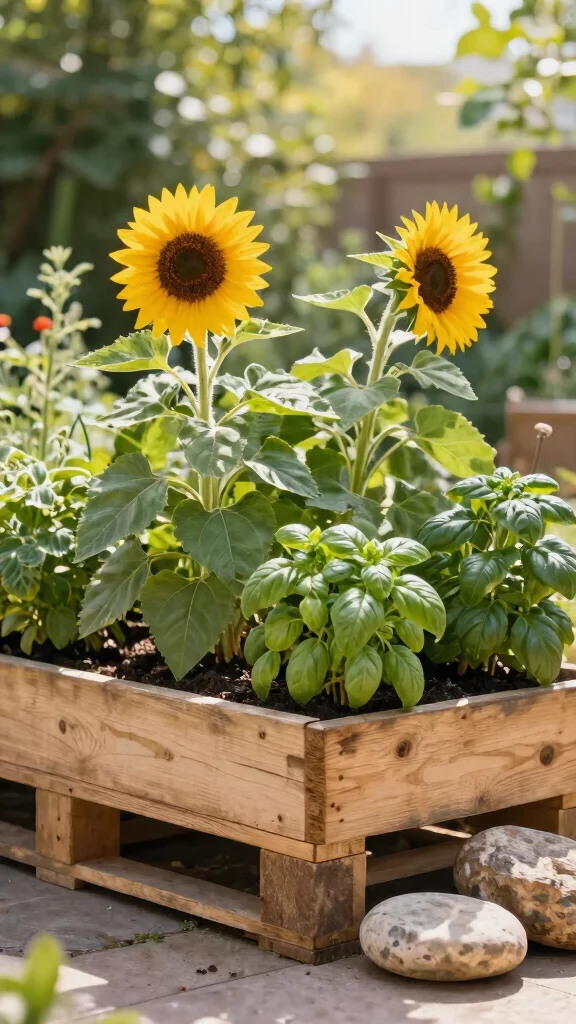 13 Pallet Plant Stand Ideas Recycled DIY - 2. Corner Pallet Planter Box 1