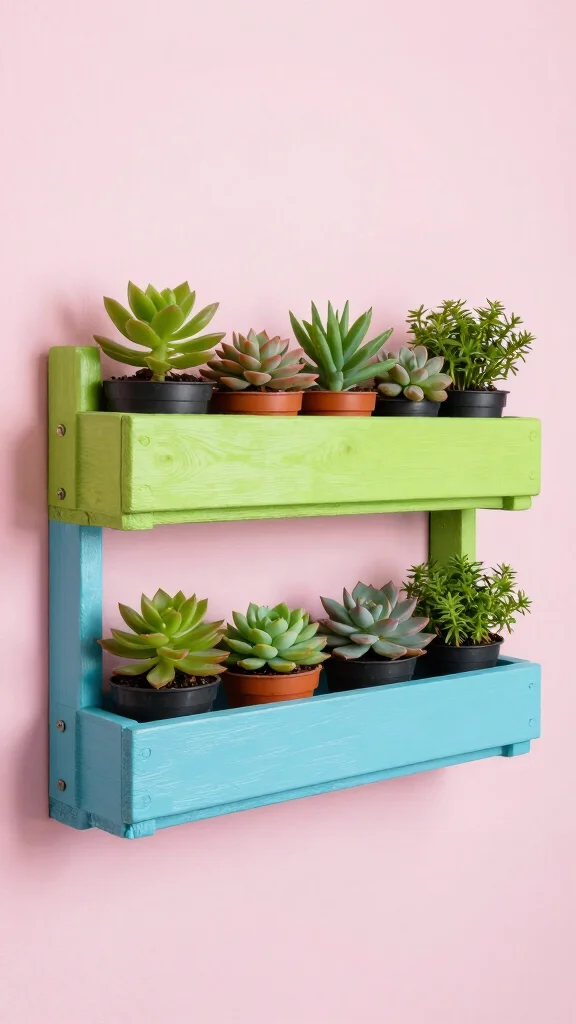 13 Pallet Plant Stand Ideas Recycled DIY - 4. Wall-Mounted Pallet Planters 1