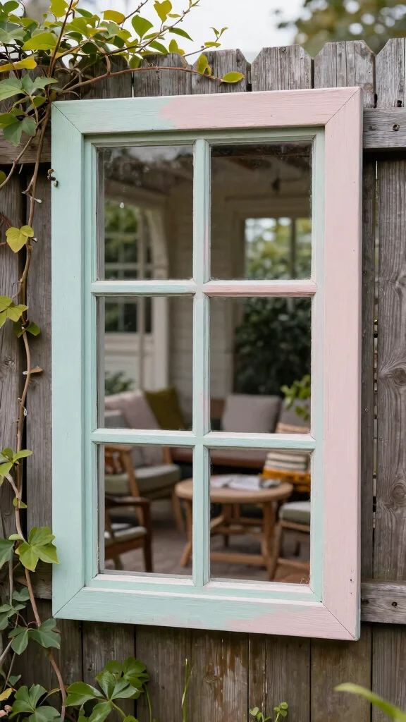 13 Patio Furniture Makeover Ideas Transform - 12. Upcycled Window Frame as a Backdrop 1