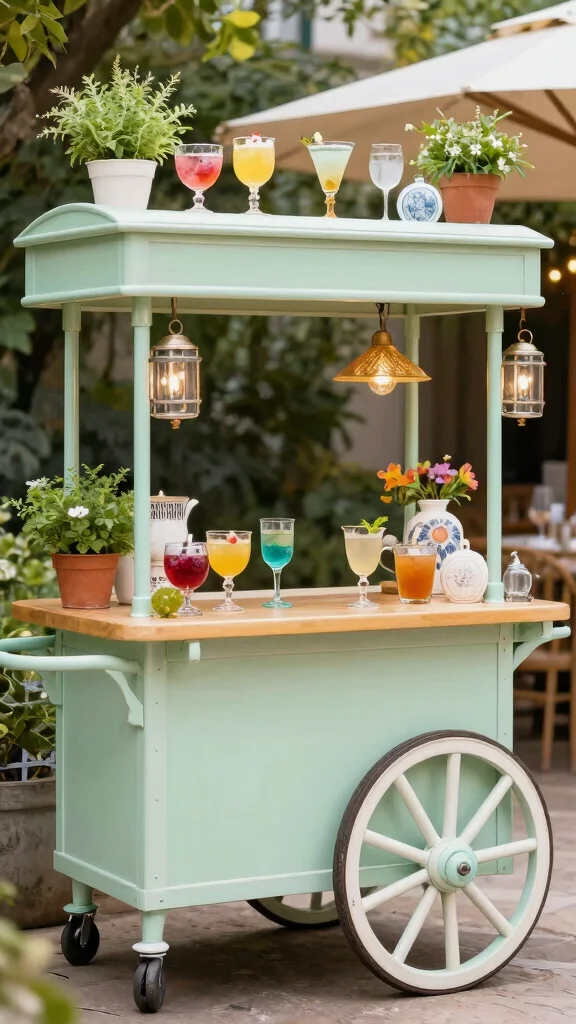 13 Patio Furniture Makeover Ideas Transform - 7. Vintage Tea Cart Transformation 1