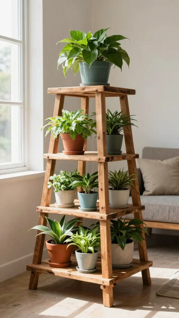 13 Plant Stand Ideas Indoor Versatile - 1. Tiered Wooden Plant Stand 1