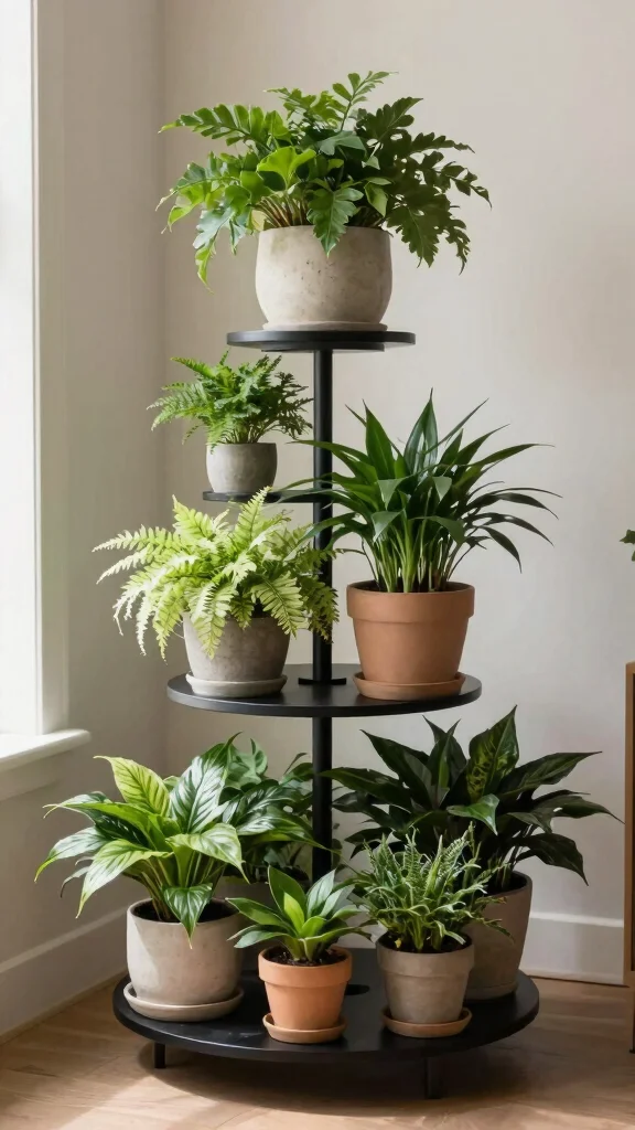 13 Plant Stand Ideas Indoor Versatile - 10. Multi-Level Plant Stands 1