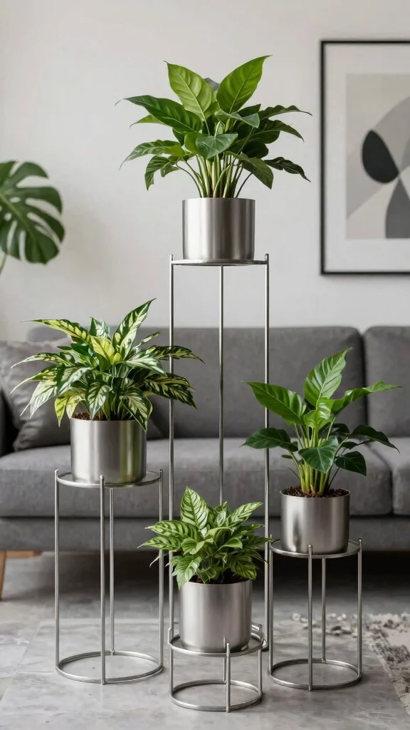 13 Plant Stand Ideas Indoor Versatile - 3. Modern Metal Stands 1