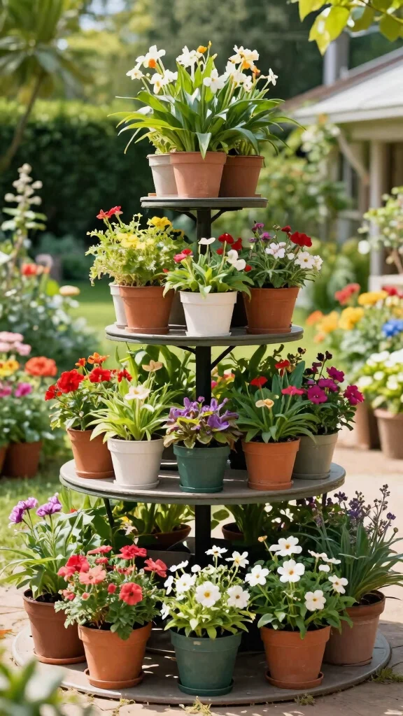 13 Plant Stand Outdoor Ideas Weatherproof - 5. Tiered Plant Stands 1