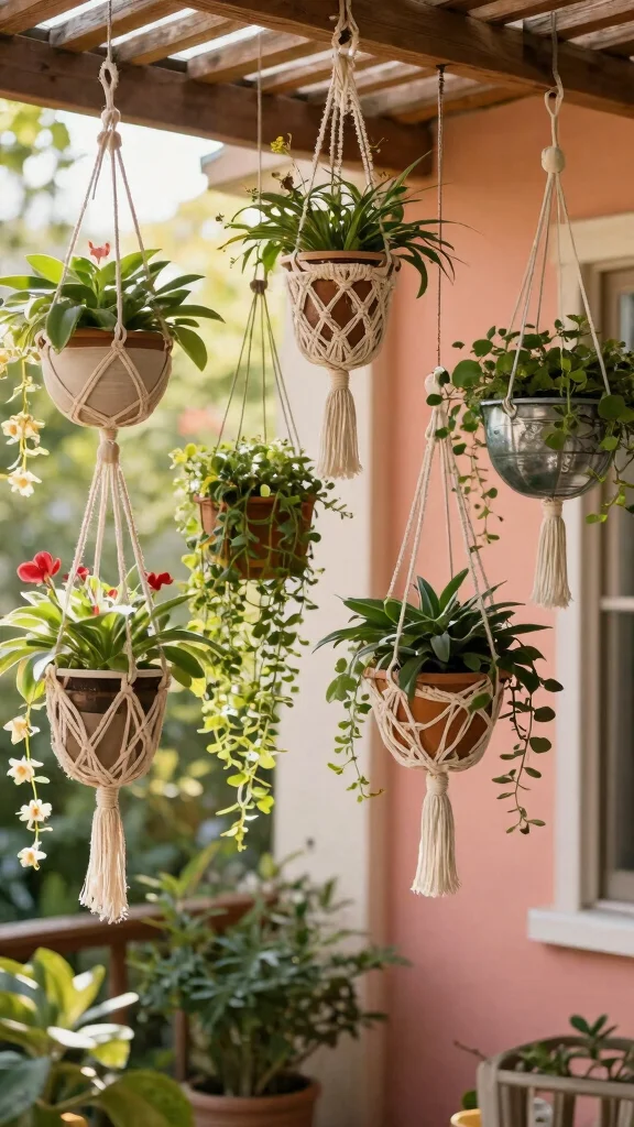 13 Plant Stand Outdoor Ideas Weatherproof - 6. Hanging Plant Holders 1