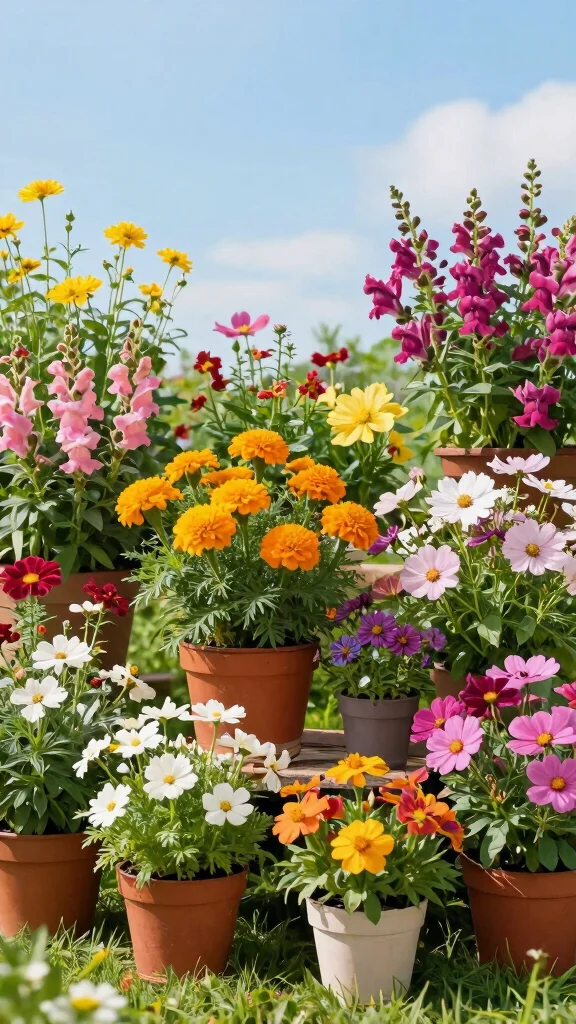 13 Summer Flower Pots Ideas for Bright Blooms - 10. Mixed Flower Combos 1