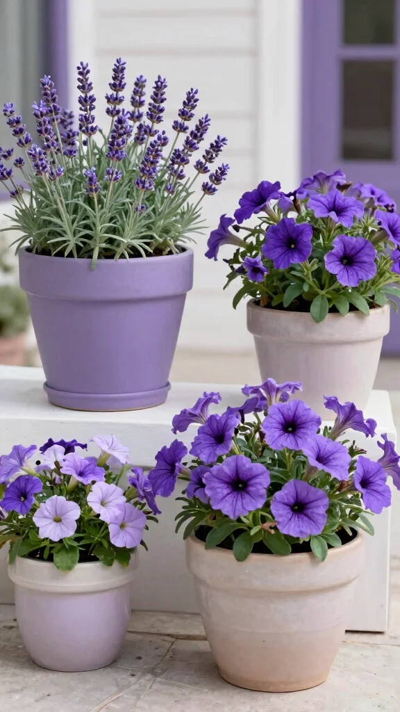 13 Summer Flower Pots Ideas for Bright Blooms - 5. Monochromatic Color Scheme 1